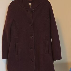 LL Bean Fleece hooded coat Misses' Petite